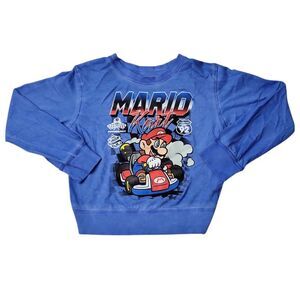 Character Boy's Long Sleeve Soft Graphic Tee Pullover - Mario